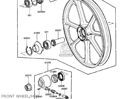 FRONT WHEEL/HUB - KZ750N1 SPECTRE 1982 USA CANADA