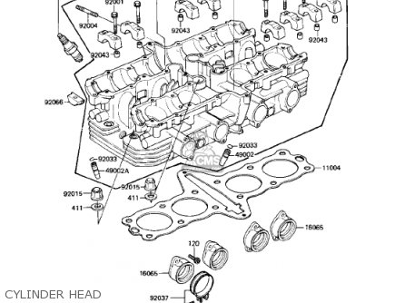 CYLINDER HEAD - KZ750N1 SPECTRE 1982 USA CANADA