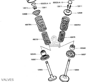 VALVES - KZ750N1 SPECTRE 1982 USA CANADA