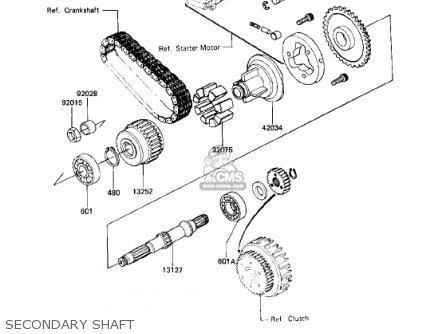 SECONDARY SHAFT - KZ750N1 SPECTRE 1982 USA CANADA