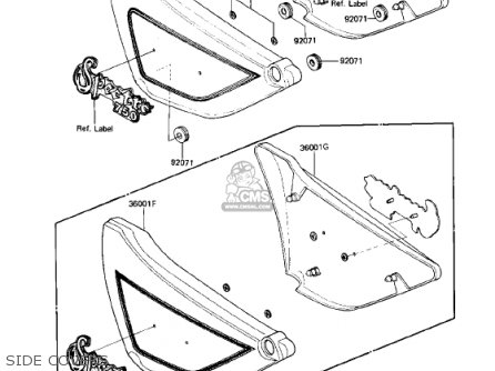 SIDE COVERS - KZ750N1 SPECTRE 1982 USA CANADA