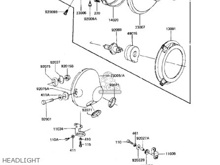 HEADLIGHT - KZ750N1 SPECTRE 1982 USA CANADA