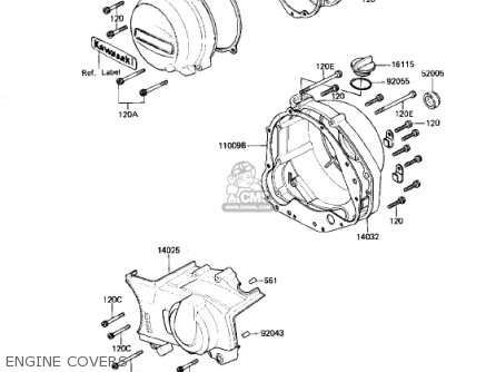 ENGINE COVERS - KZ750N1 SPECTRE 1982 USA CANADA