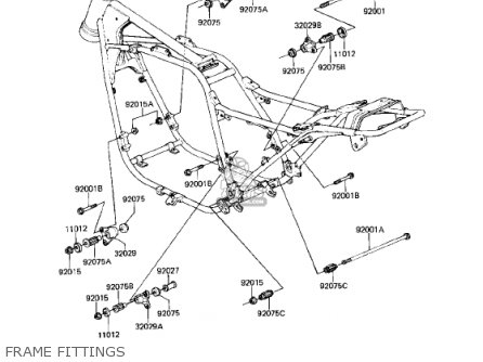 FRAME FITTINGS - KZ750N1 SPECTRE 1982 USA CANADA