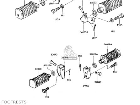FOOTRESTS - KZ750N1 SPECTRE 1982 USA CANADA