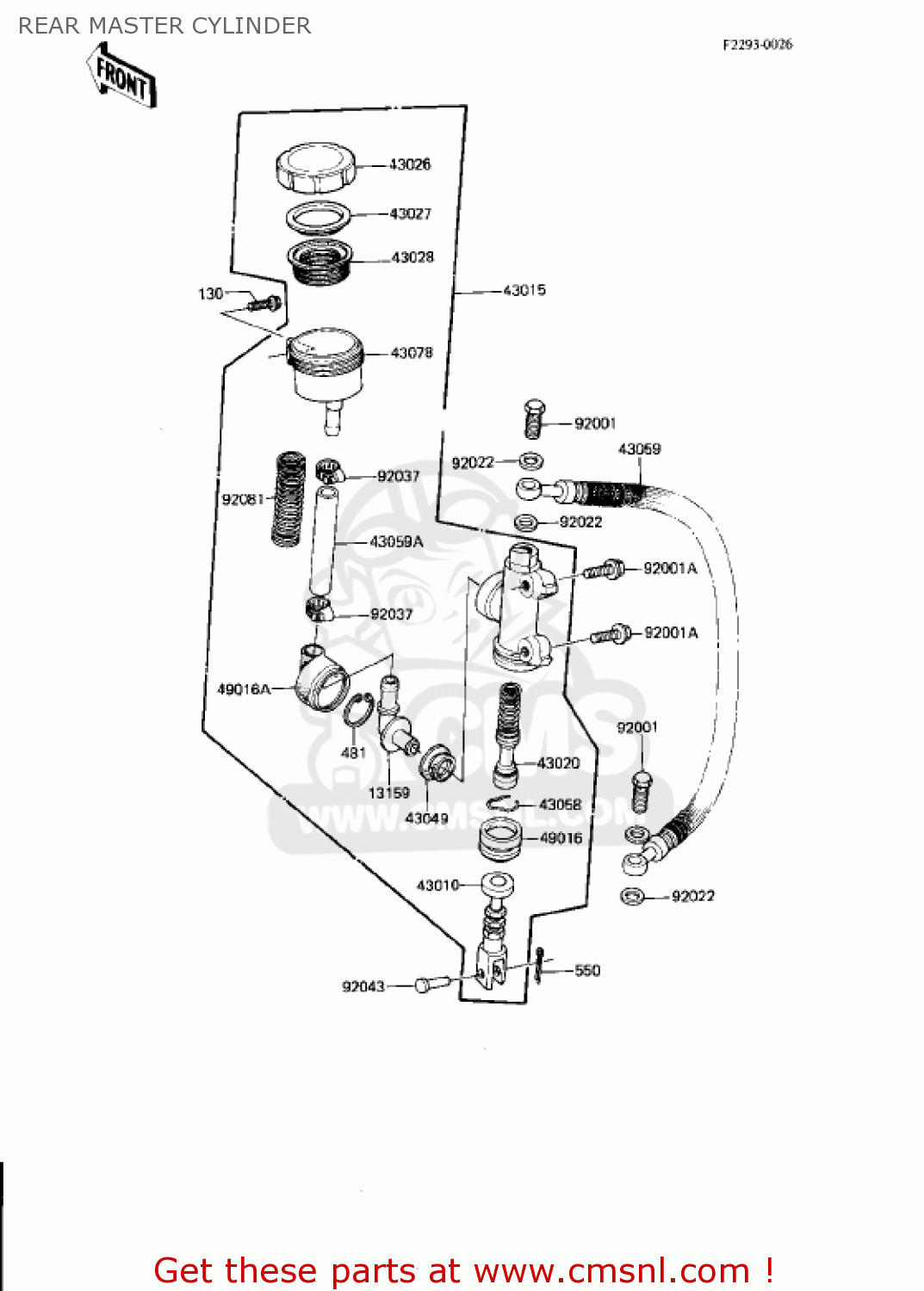REAR MASTER CYLINDER KZ750N2 SPECTRE 1983 USA CANADA