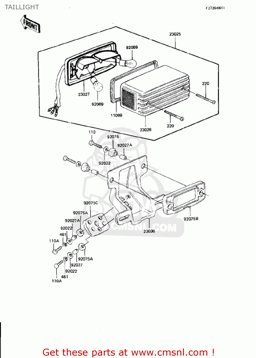 TAILLIGHT KZ750N2 SPECTRE 1983 USA CANADA