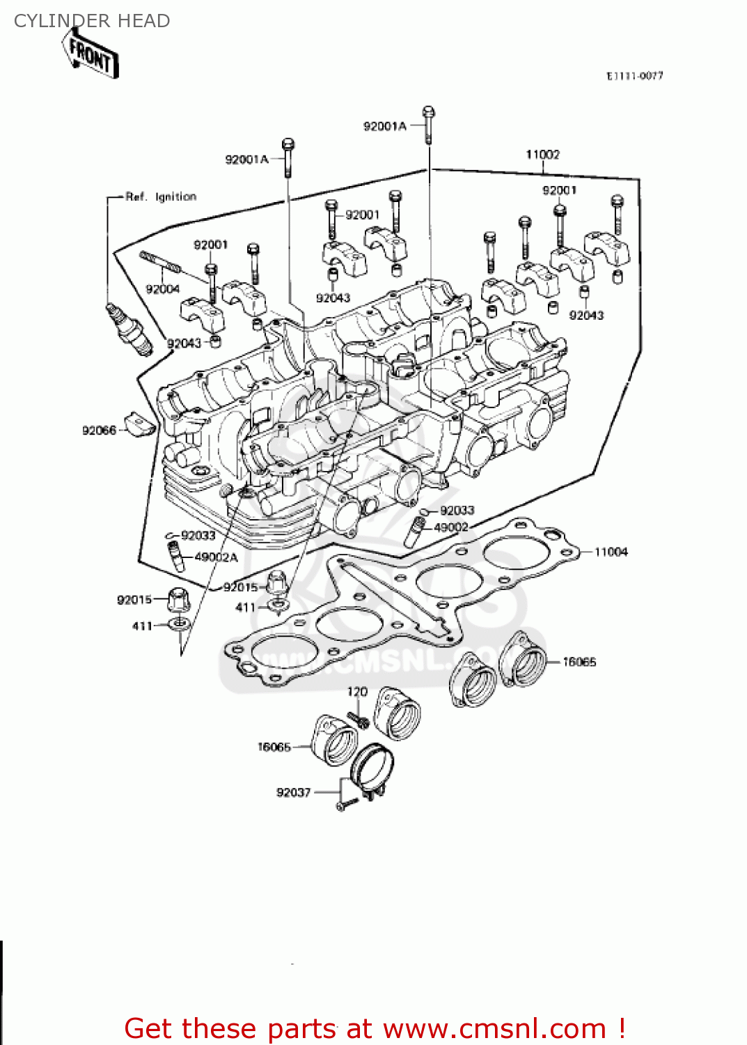 CYLINDER HEAD KZ750N2 SPECTRE 1983 USA CANADA