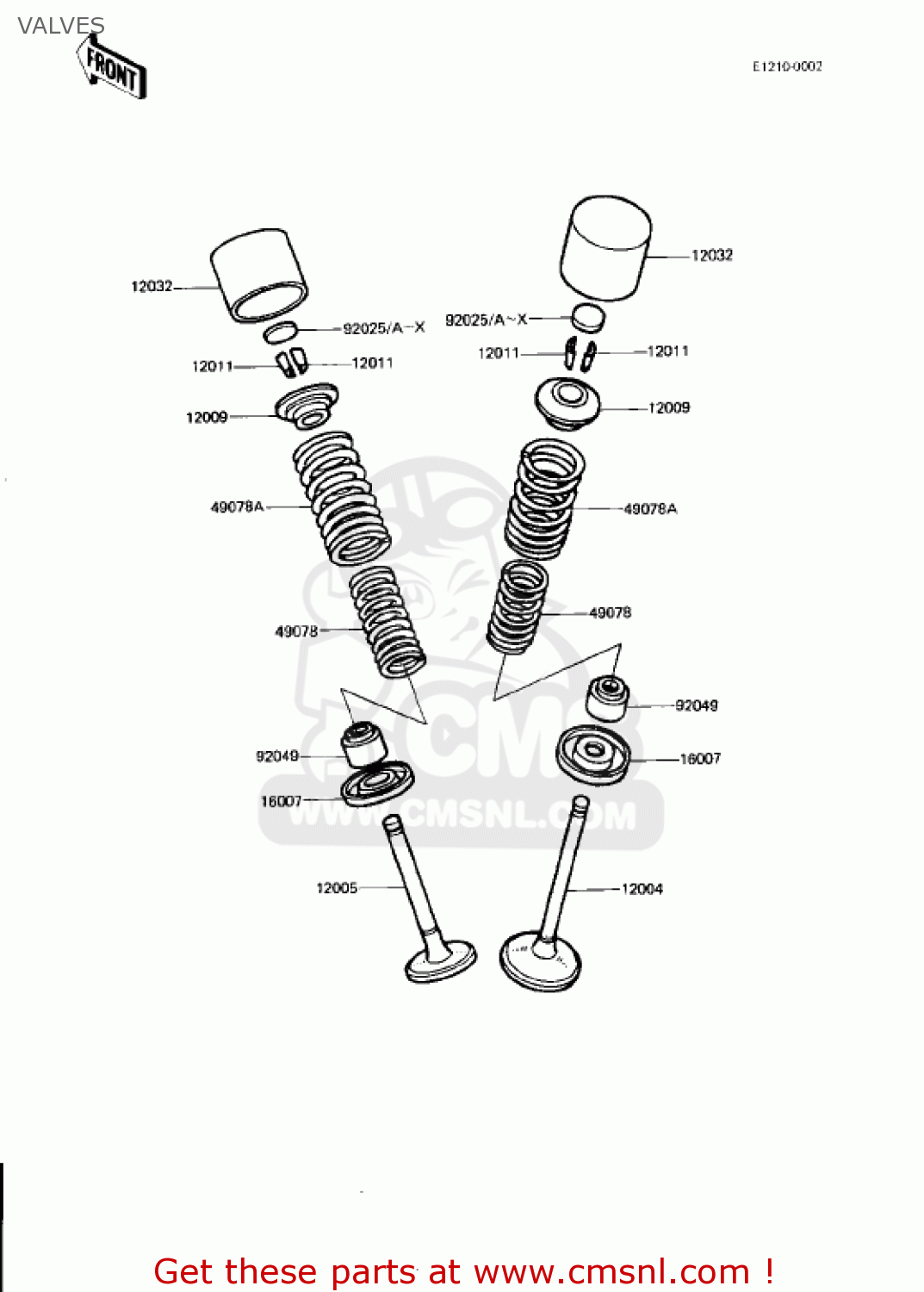 VALVES KZ750N2 SPECTRE 1983 USA CANADA