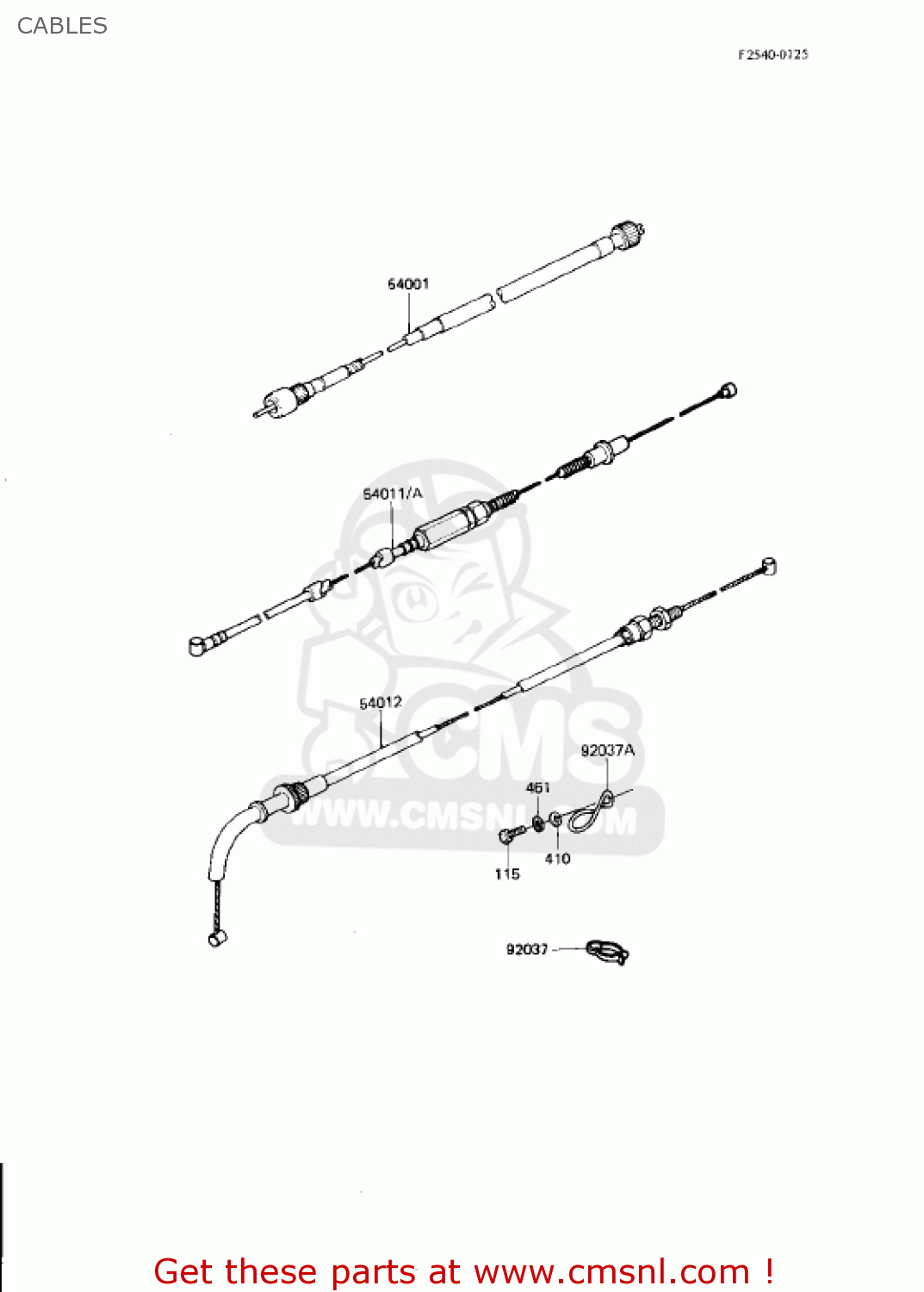 CABLES KZ750N2 SPECTRE 1983 USA CANADA