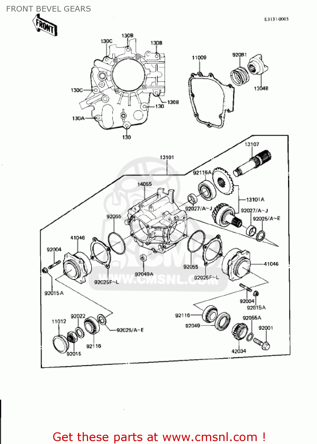FRONT BEVEL GEARS KZ750N2 SPECTRE 1983 USA CANADA