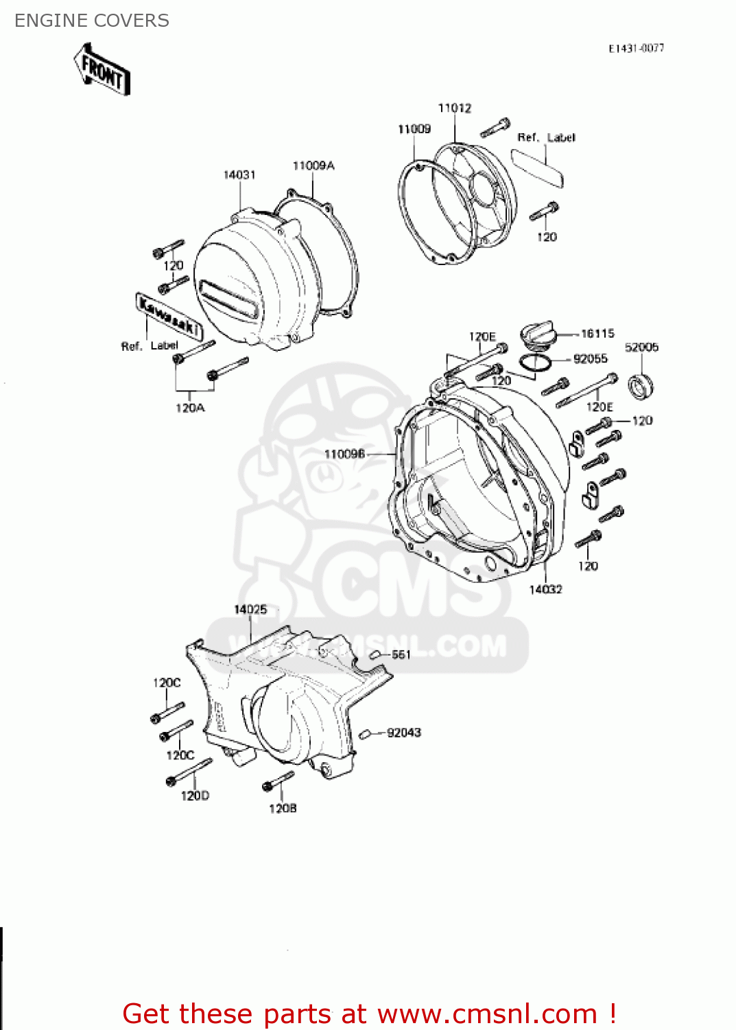 ENGINE COVERS KZ750N2 SPECTRE 1983 USA CANADA