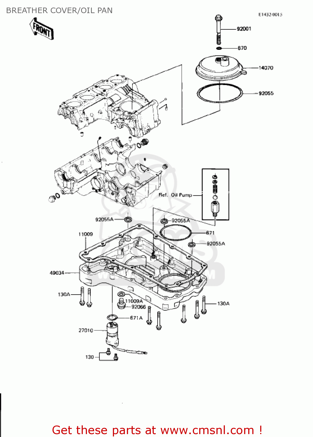 BREATHER COVER/OIL PAN KZ750N2 SPECTRE 1983 USA CANADA