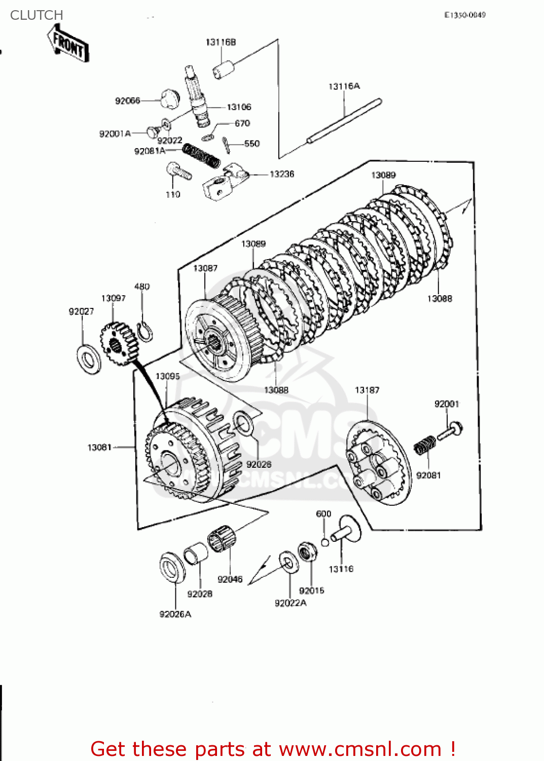 CLUTCH KZ750N2 SPECTRE 1983 USA CANADA