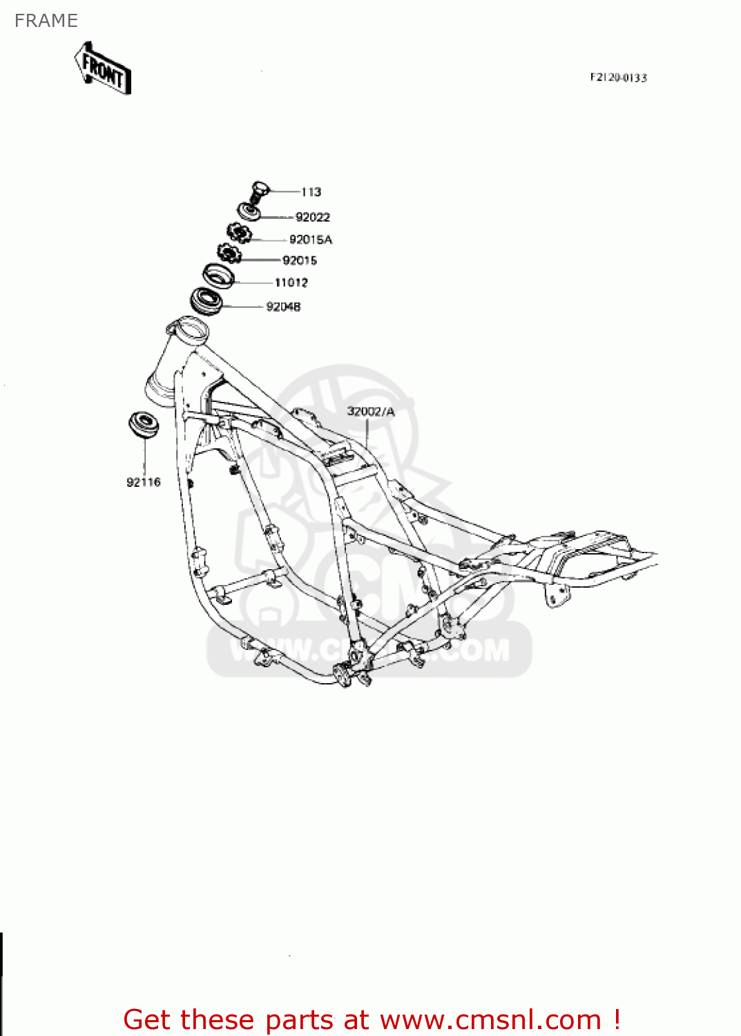 FRAME KZ750N2 SPECTRE 1983 USA CANADA