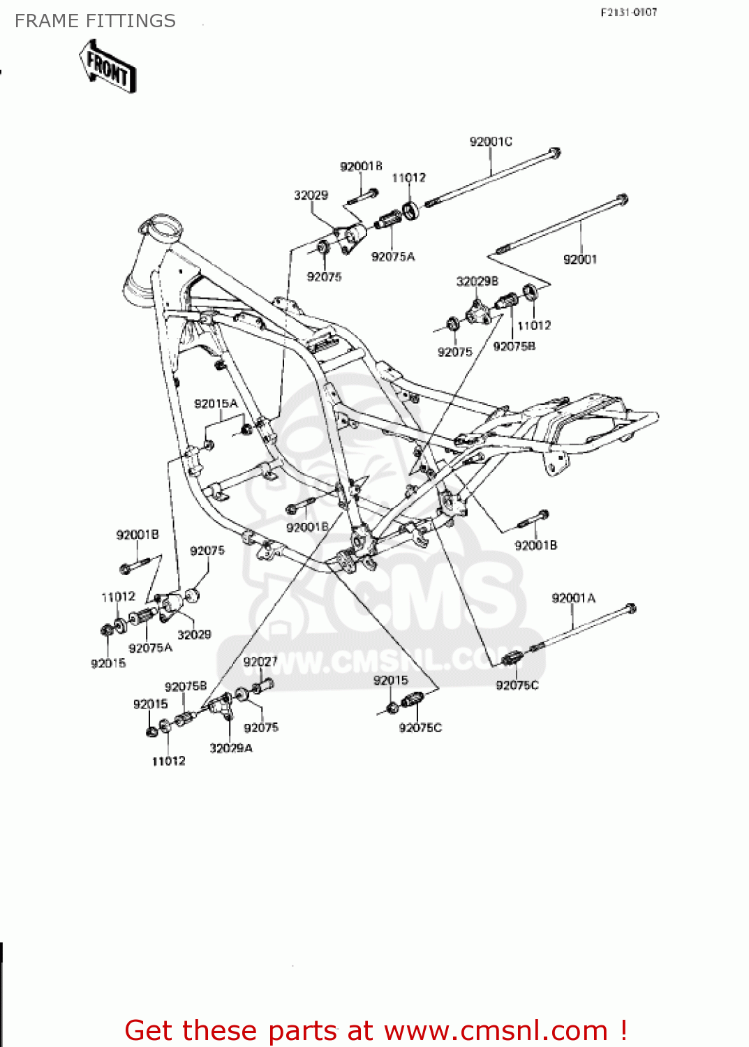 FRAME FITTINGS KZ750N2 SPECTRE 1983 USA CANADA