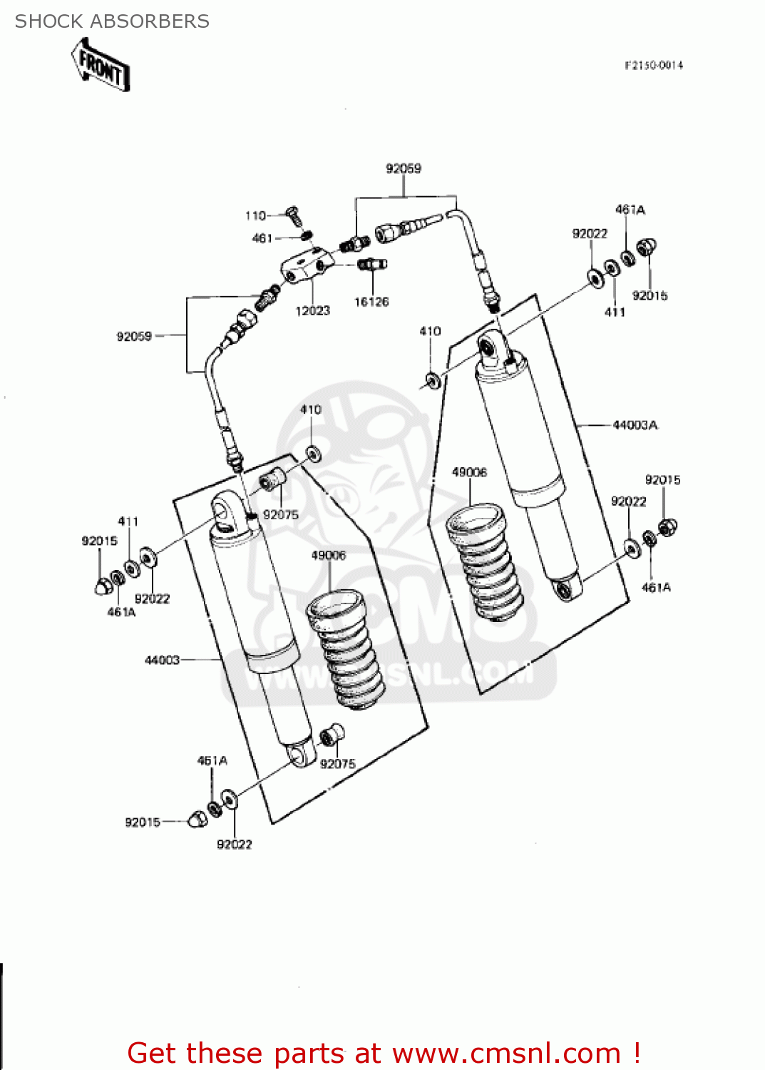 SHOCK ABSORBERS KZ750N2 SPECTRE 1983 USA CANADA