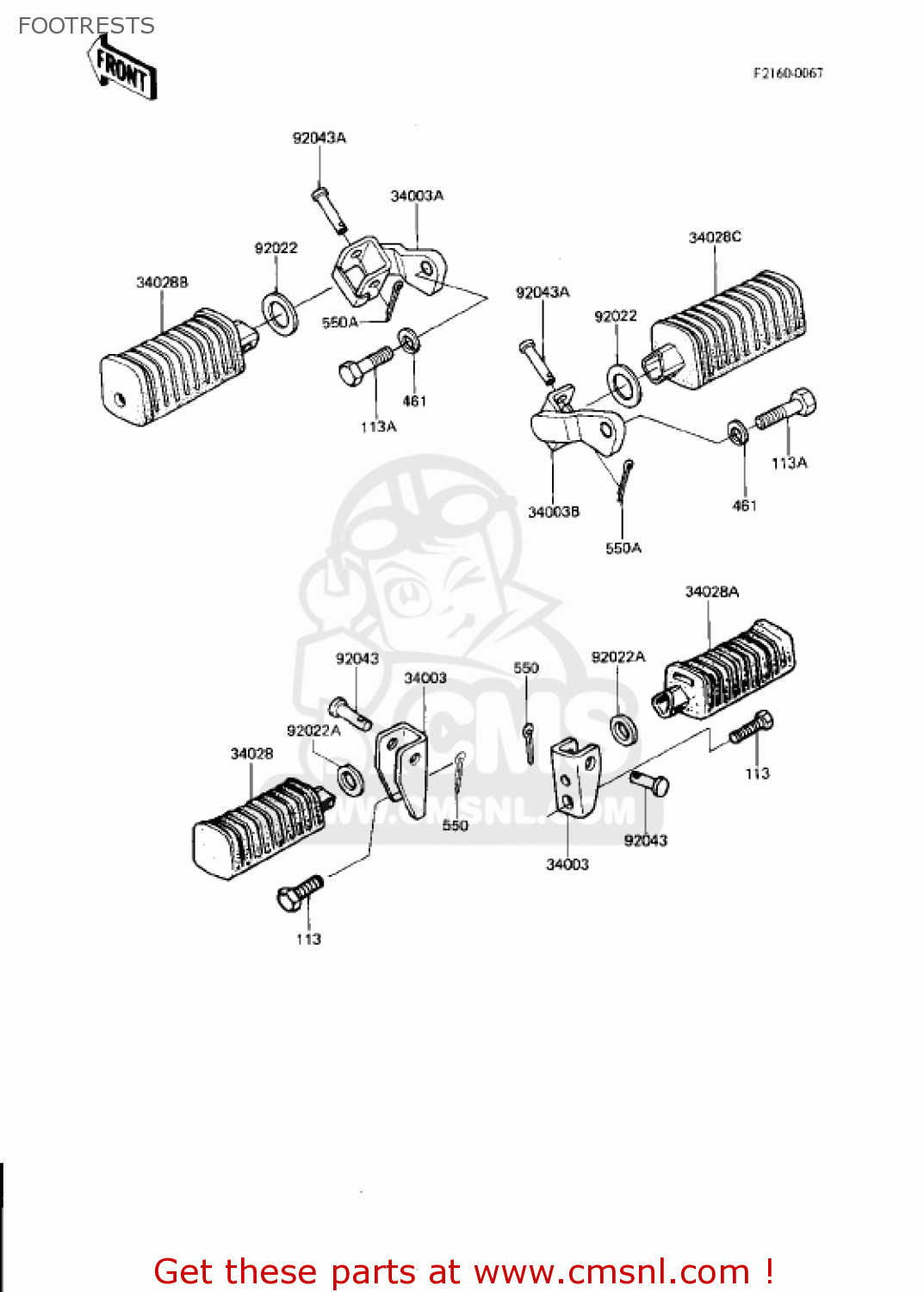 FOOTRESTS KZ750N2 SPECTRE 1983 USA CANADA