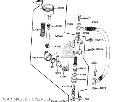 REAR MASTER CYLINDER - KZ750N2 SPECTRE 1983 USA CANADA
