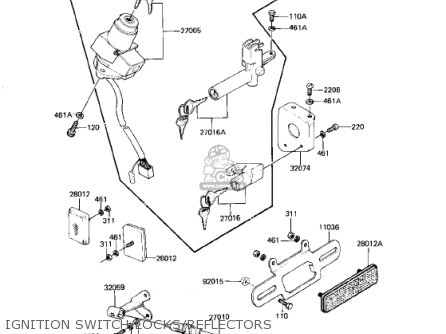 IGNITION SWITCH/LOCKS/REFLECTORS - KZ750N2 SPECTRE 1983 USA CANADA