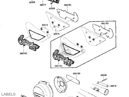 LABELS - KZ750N2 SPECTRE 1983 USA CANADA
