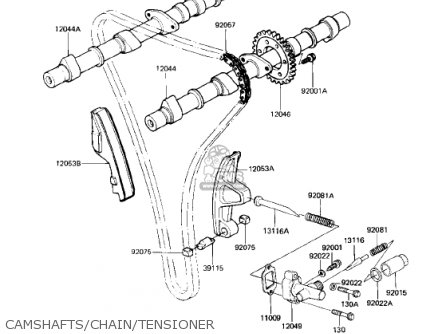 CAMSHAFTS/CHAIN/TENSIONER - KZ750N2 SPECTRE 1983 USA CANADA