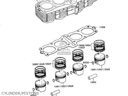CYLINDER/PISTONS - KZ750N2 SPECTRE 1983 USA CANADA
