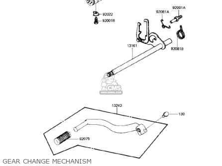 GEAR CHANGE MECHANISM - KZ750N2 SPECTRE 1983 USA CANADA