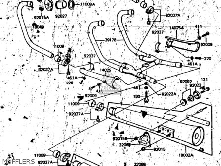 MUFFLERS - KZ750N2 SPECTRE 1983 USA CANADA