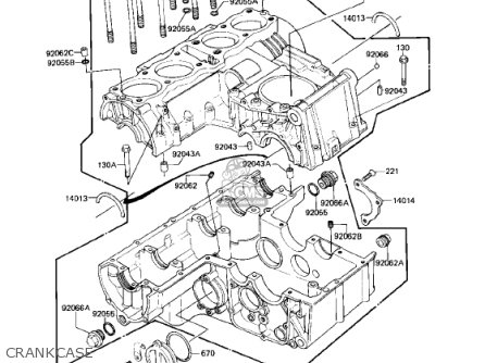 CRANKCASE - KZ750N2 SPECTRE 1983 USA CANADA