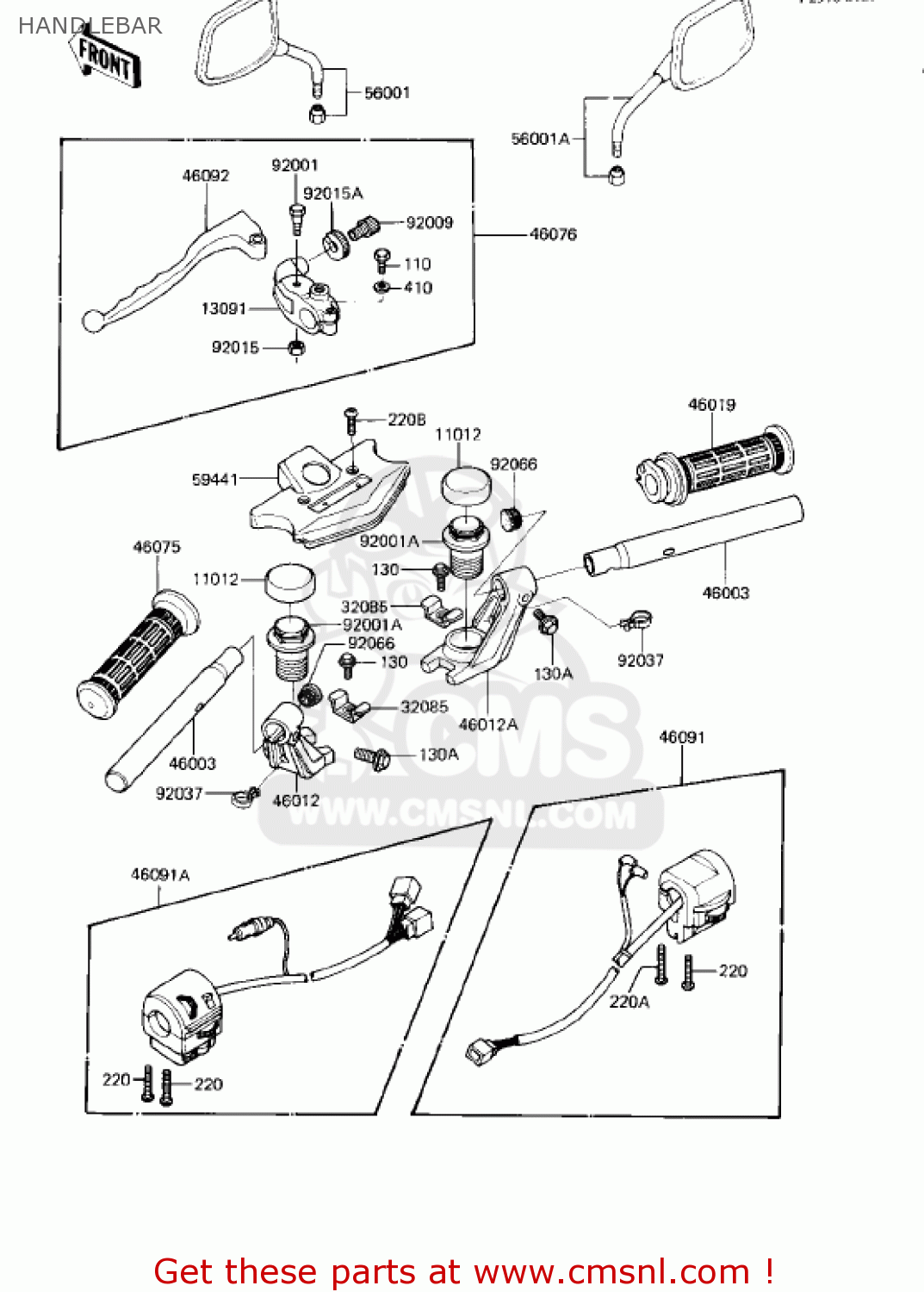 HANDLEBAR KZ750R1 GPZ 1982 USA CANADA