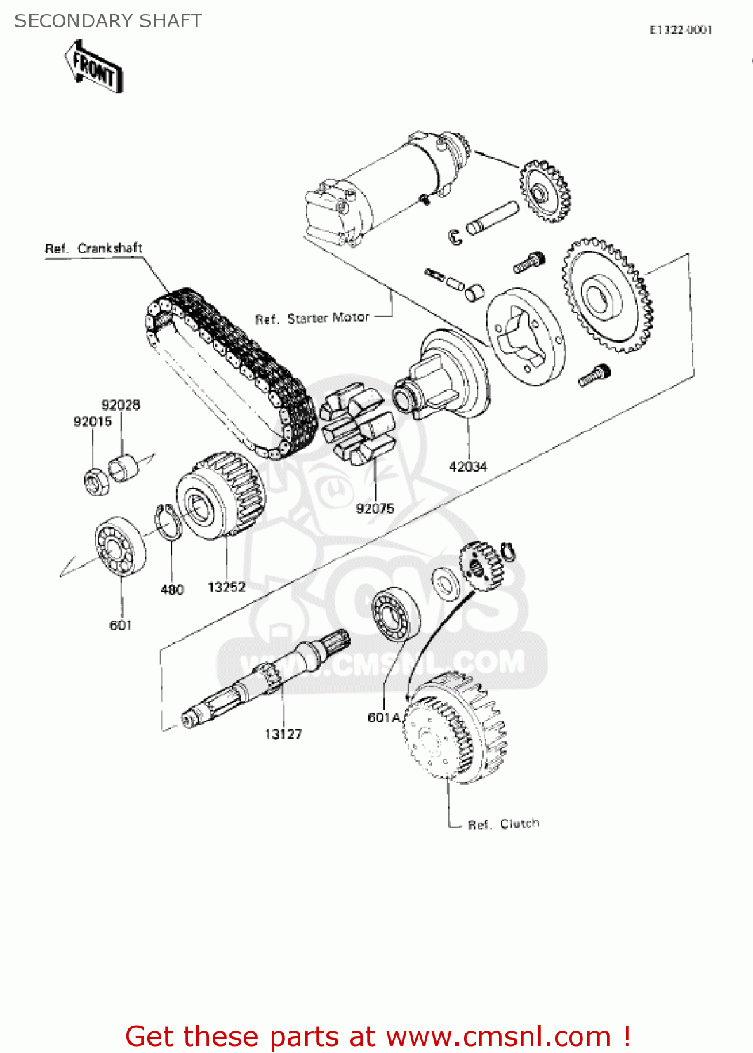 SECONDARY SHAFT KZ750R1 GPZ 1982 USA CANADA