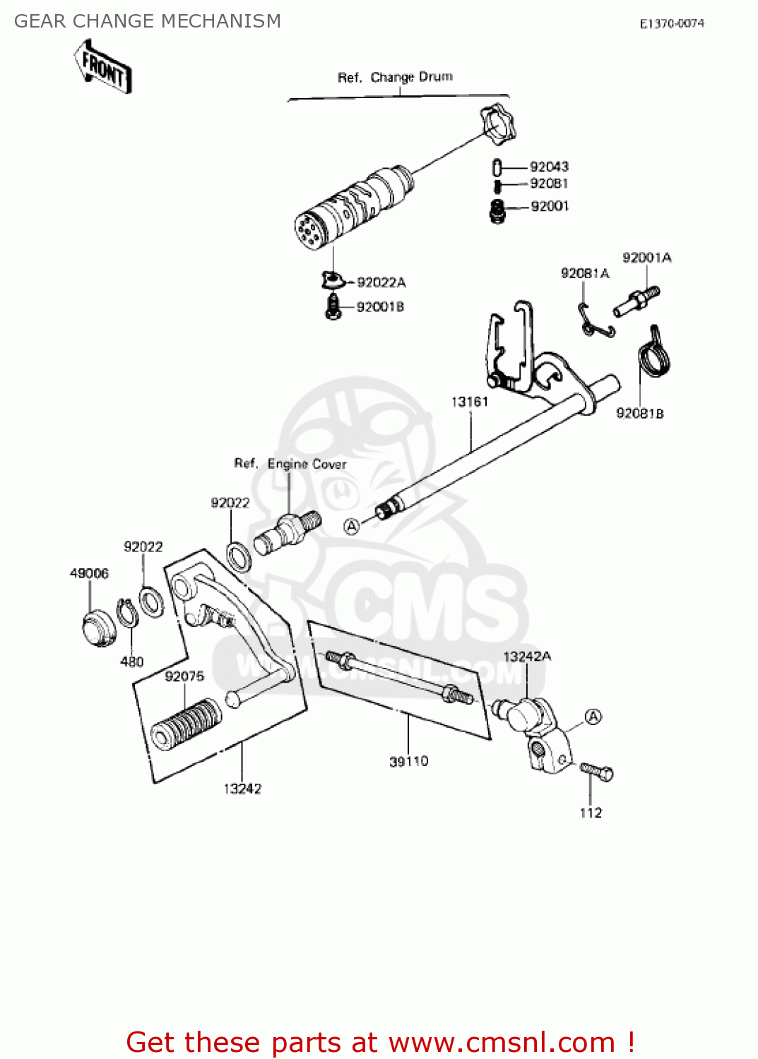 GEAR CHANGE MECHANISM KZ750R1 GPZ 1982 USA CANADA