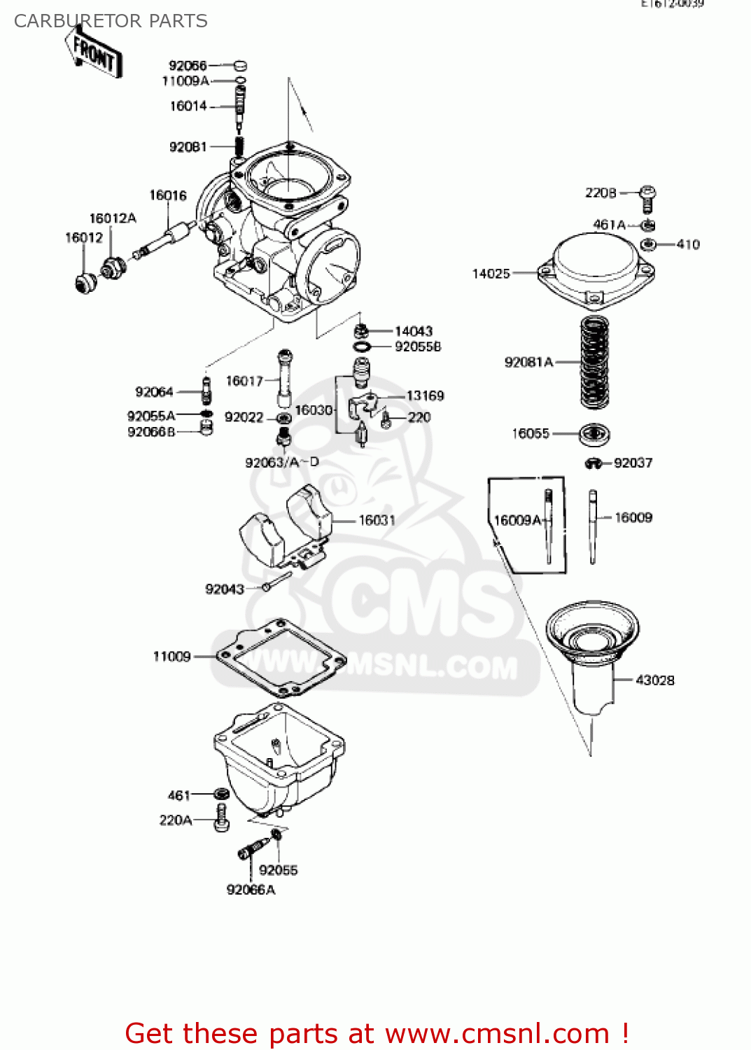 CARBURETOR PARTS KZ750R1 GPZ 1982 USA CANADA
