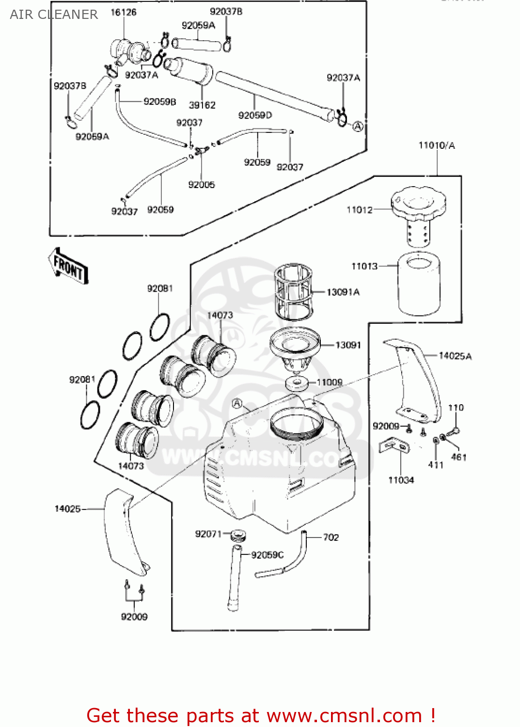 AIR CLEANER KZ750R1 GPZ 1982 USA CANADA