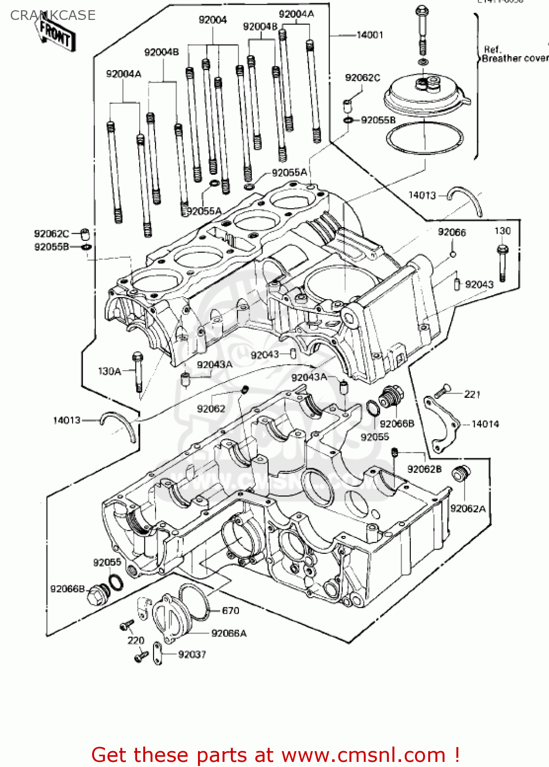 CRANKCASE KZ750R1 GPZ 1982 USA CANADA