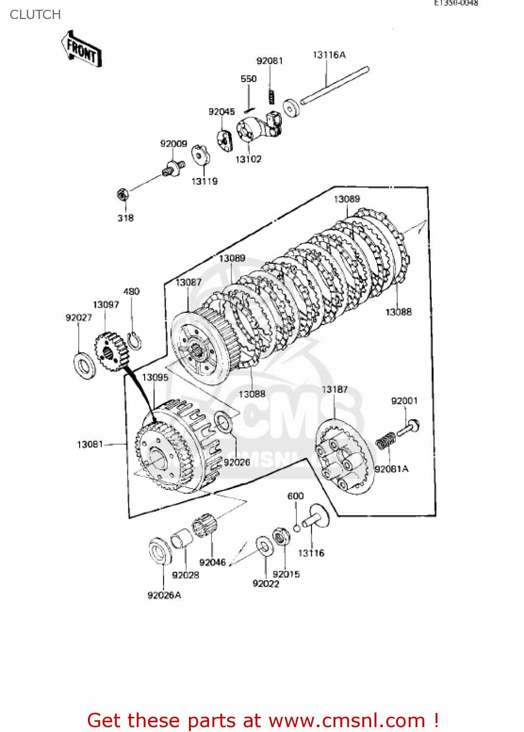 CLUTCH KZ750R1 GPZ 1982 USA CANADA