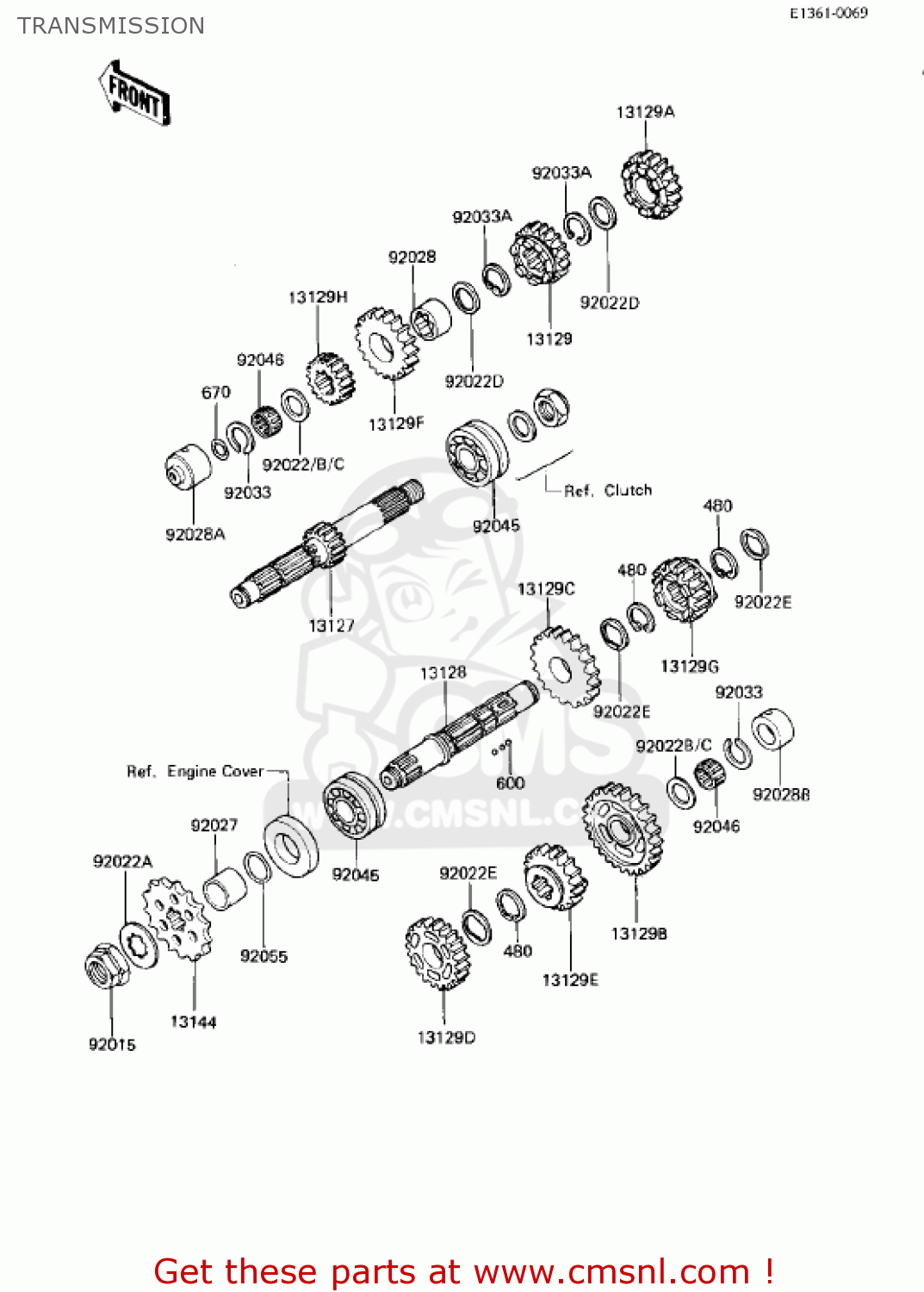 TRANSMISSION KZ750R1 GPZ 1982 USA CANADA