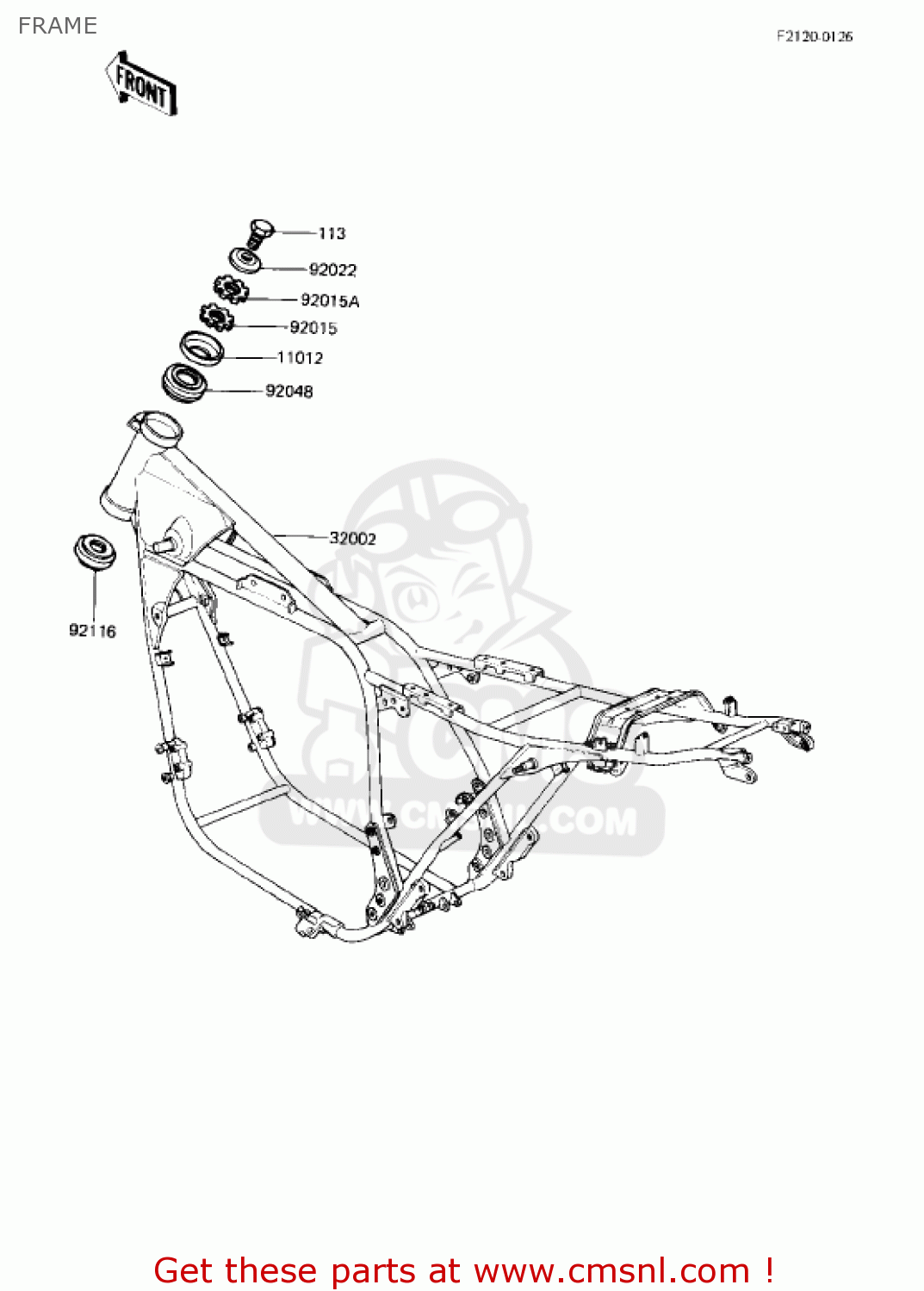 FRAME KZ750R1 GPZ 1982 USA CANADA