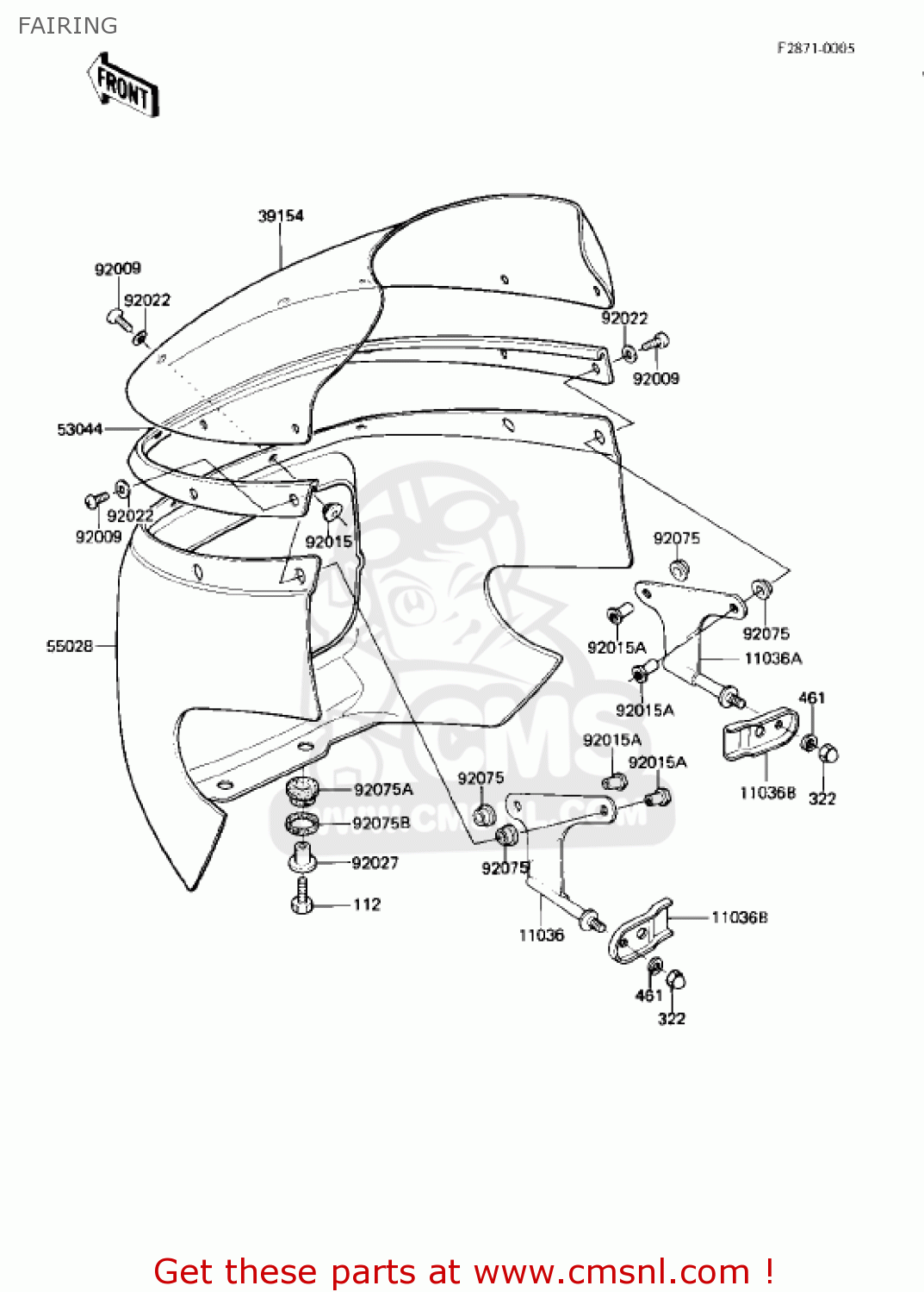 FAIRING KZ750R1 GPZ 1982 USA CANADA