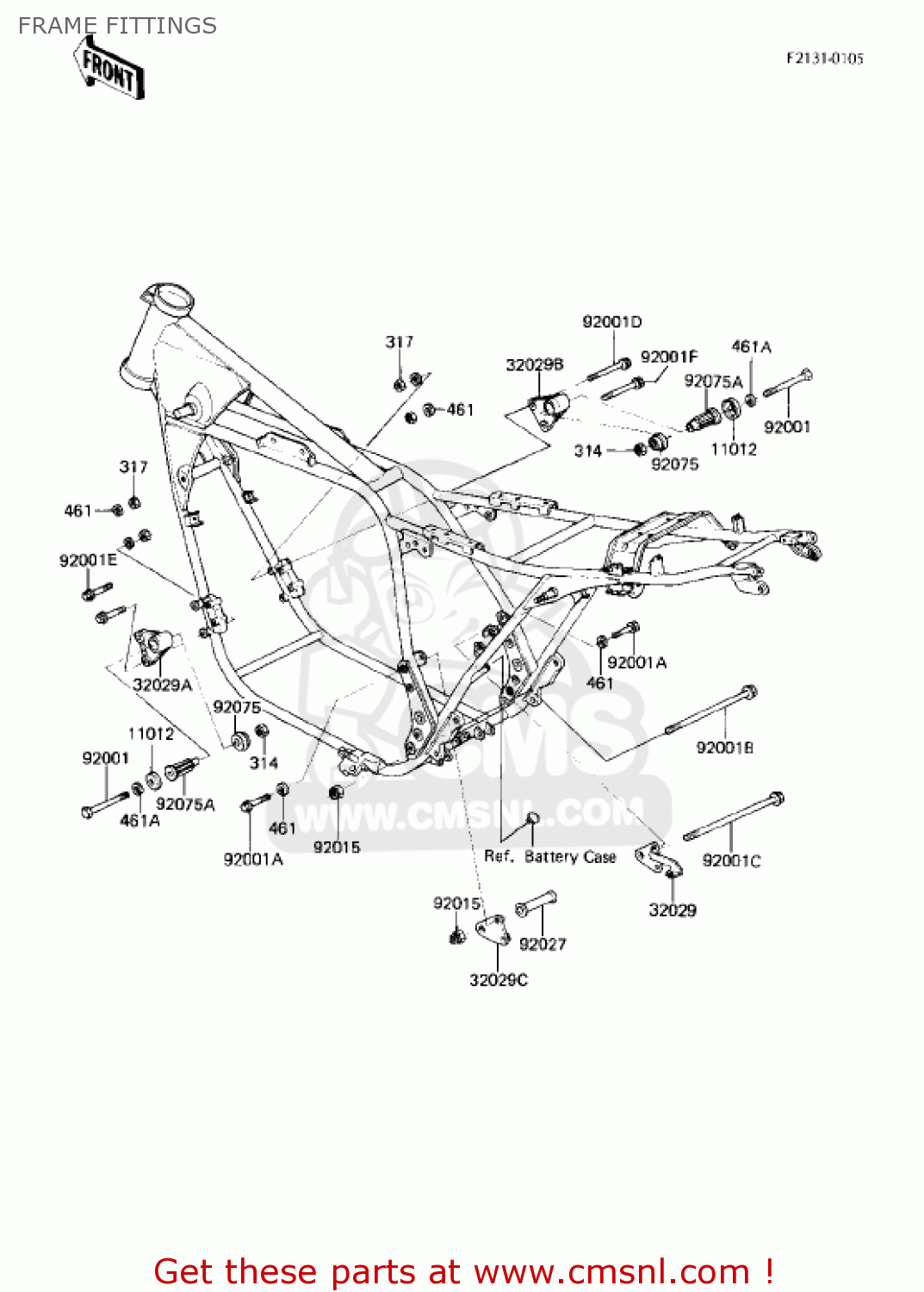 FRAME FITTINGS KZ750R1 GPZ 1982 USA CANADA