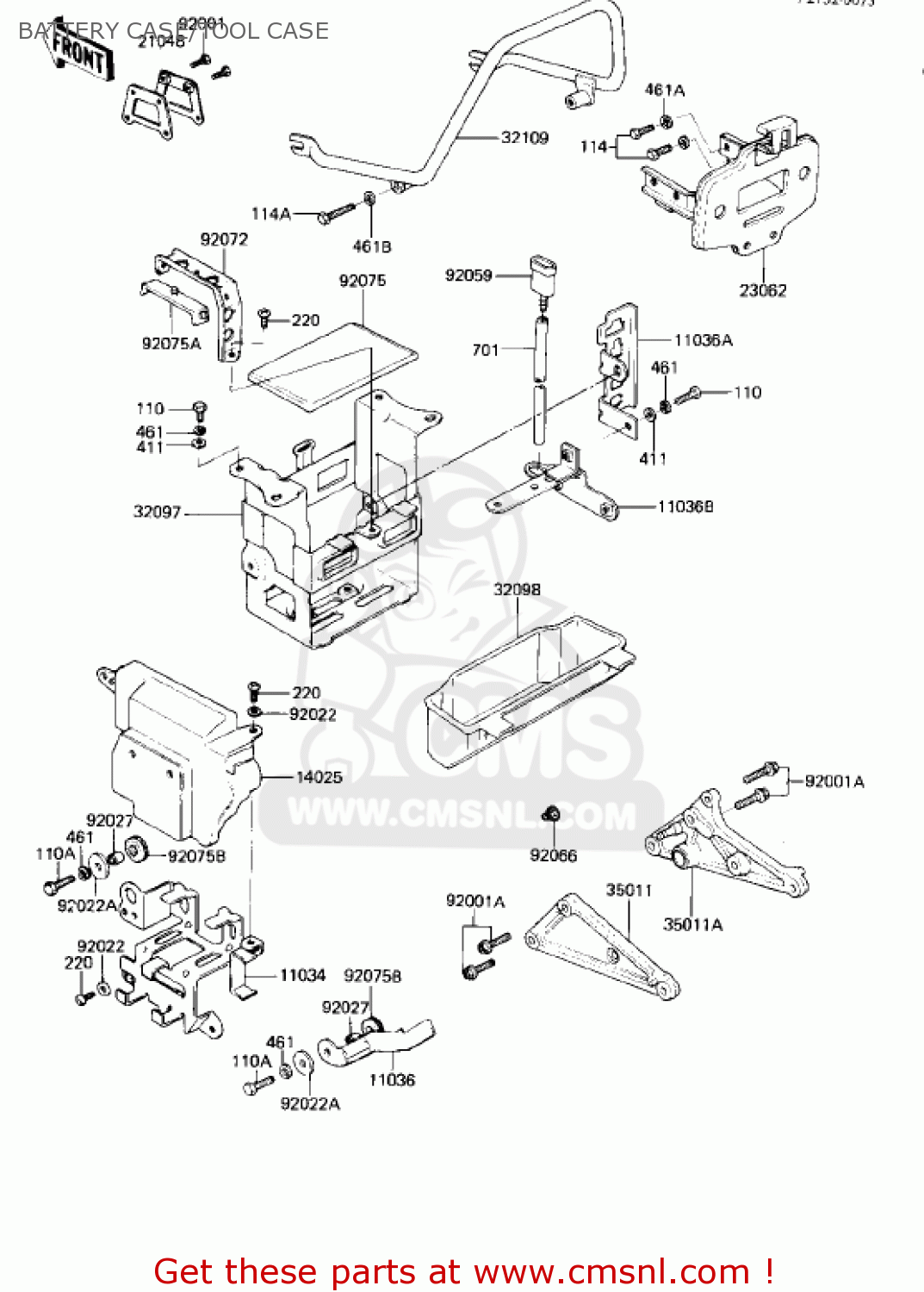 BATTERY CASE/TOOL CASE KZ750R1 GPZ 1982 USA CANADA