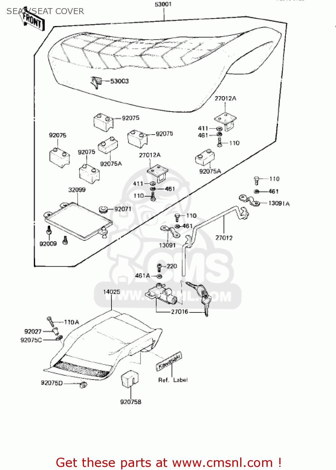 SEAT/SEAT COVER KZ750R1 GPZ 1982 USA CANADA