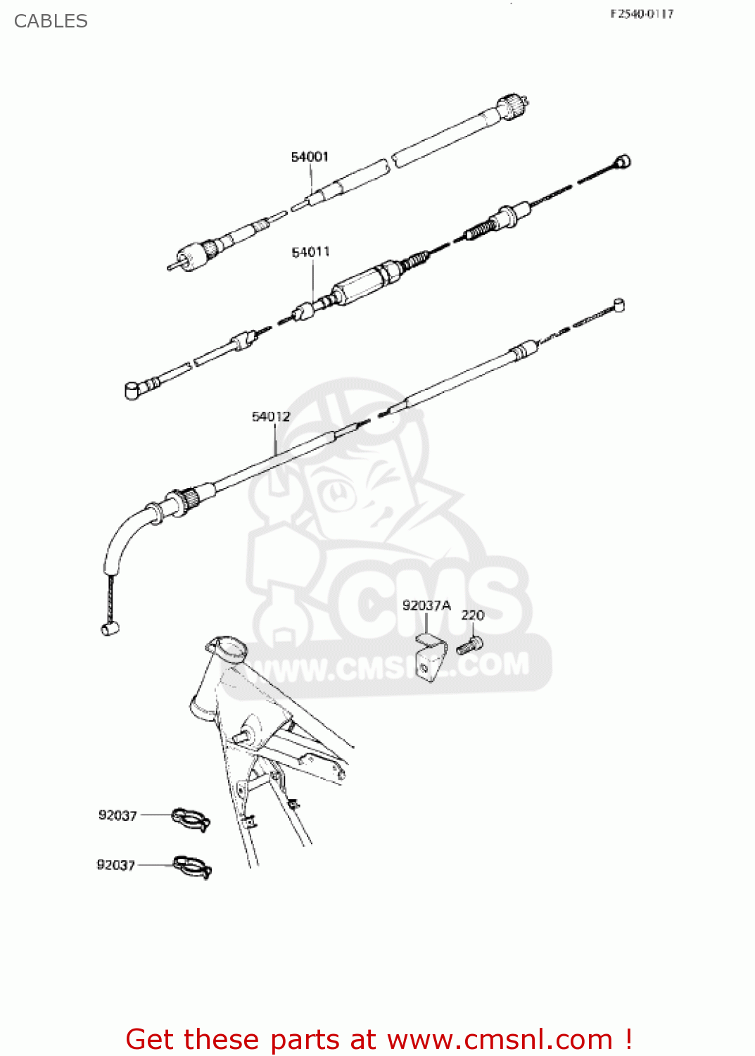 CABLES KZ750R1 GPZ 1982 USA CANADA