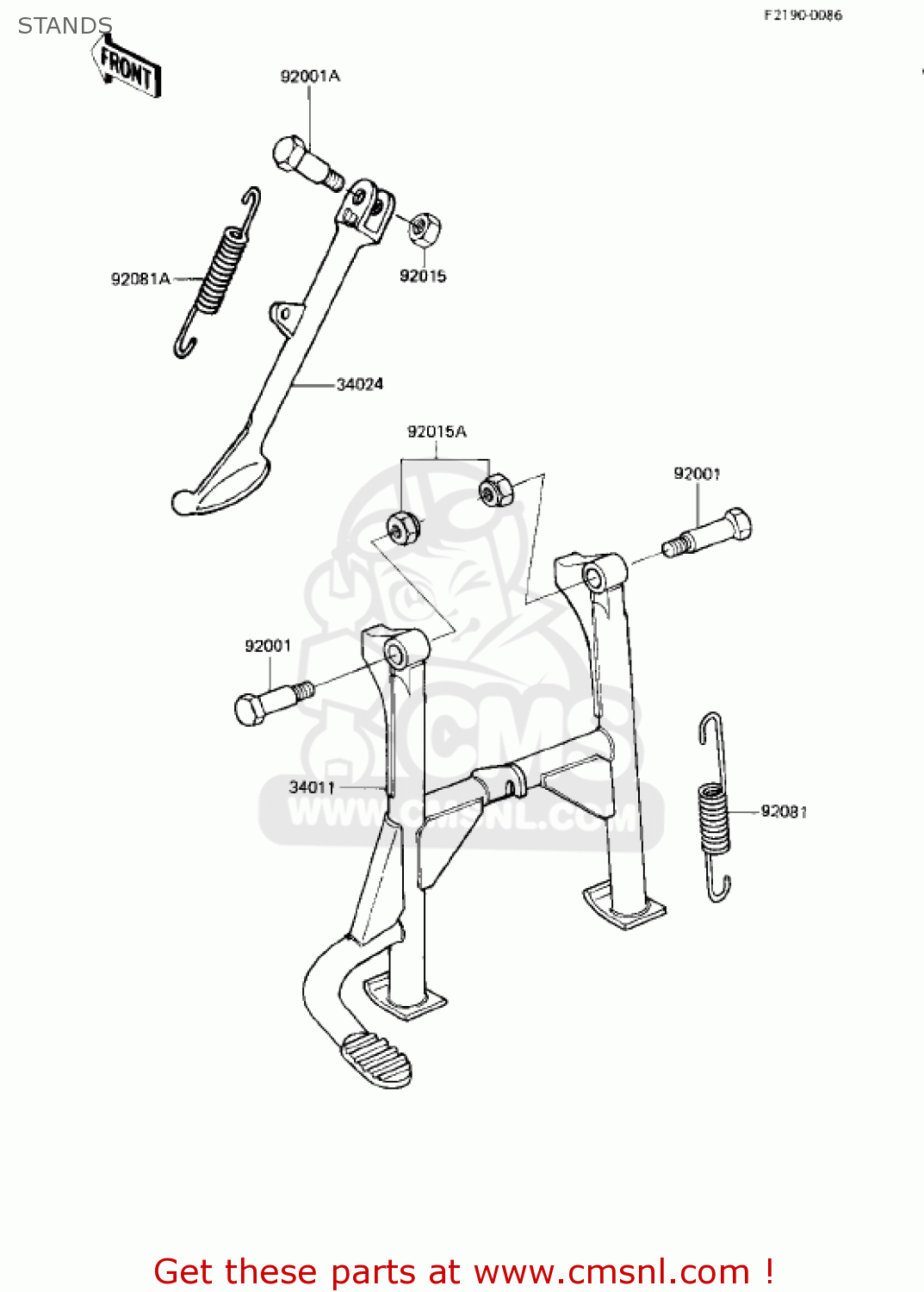 STANDS KZ750R1 GPZ 1982 USA CANADA