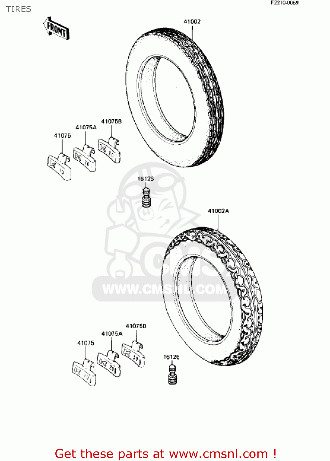 TIRES KZ750R1 GPZ 1982 USA CANADA