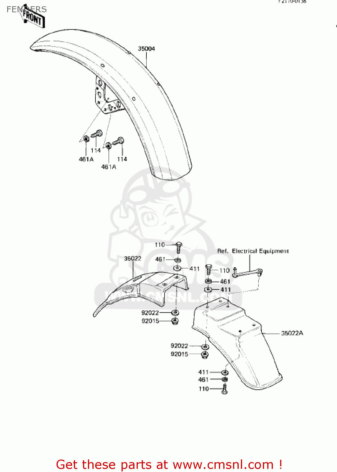 FENDERS KZ750R1 GPZ 1982 USA CANADA