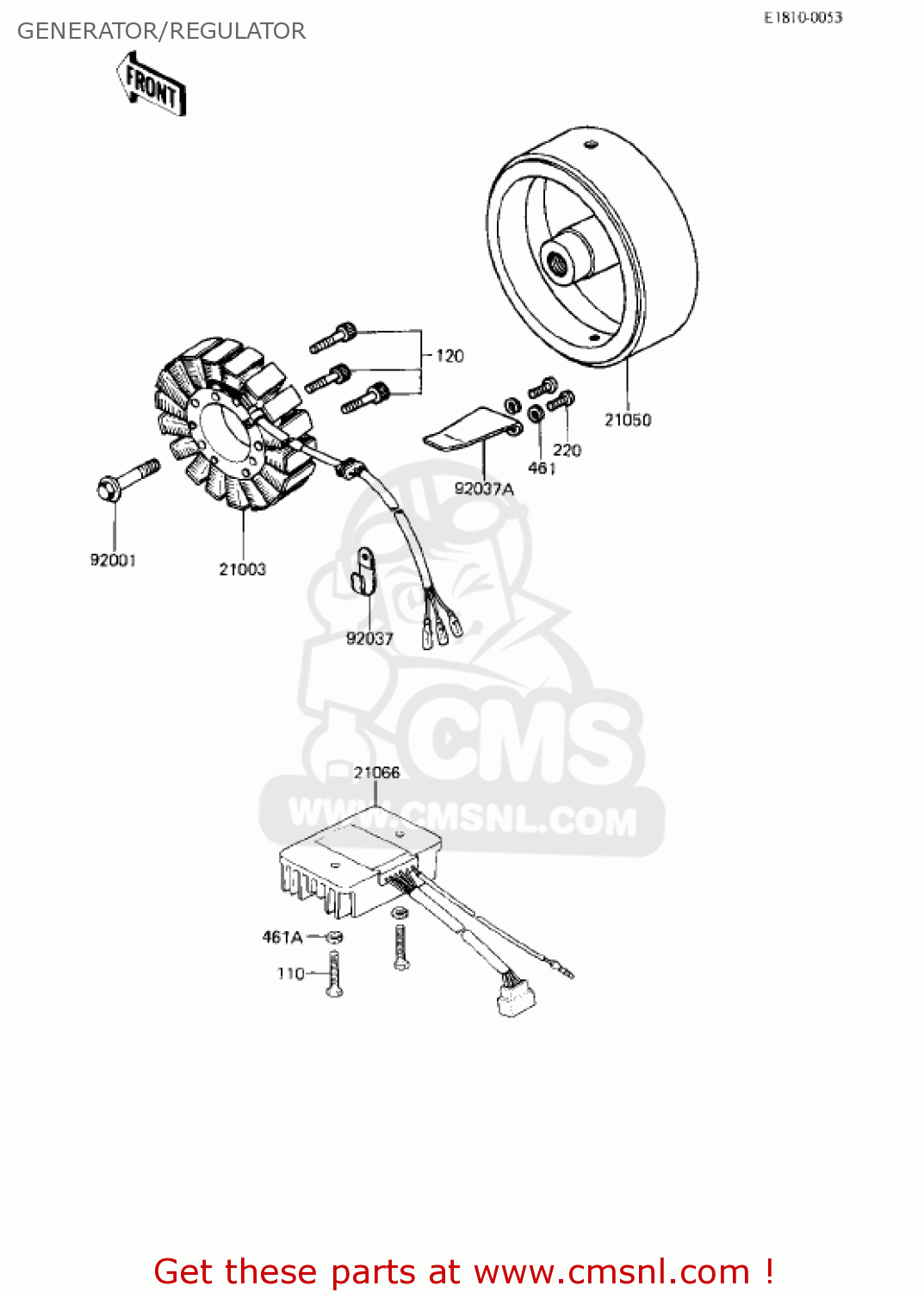 GENERATOR/REGULATOR KZ750R1 GPZ 1982 USA CANADA