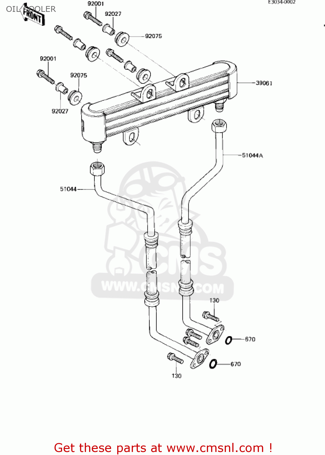 OIL COOLER KZ750R1 GPZ 1982 USA CANADA