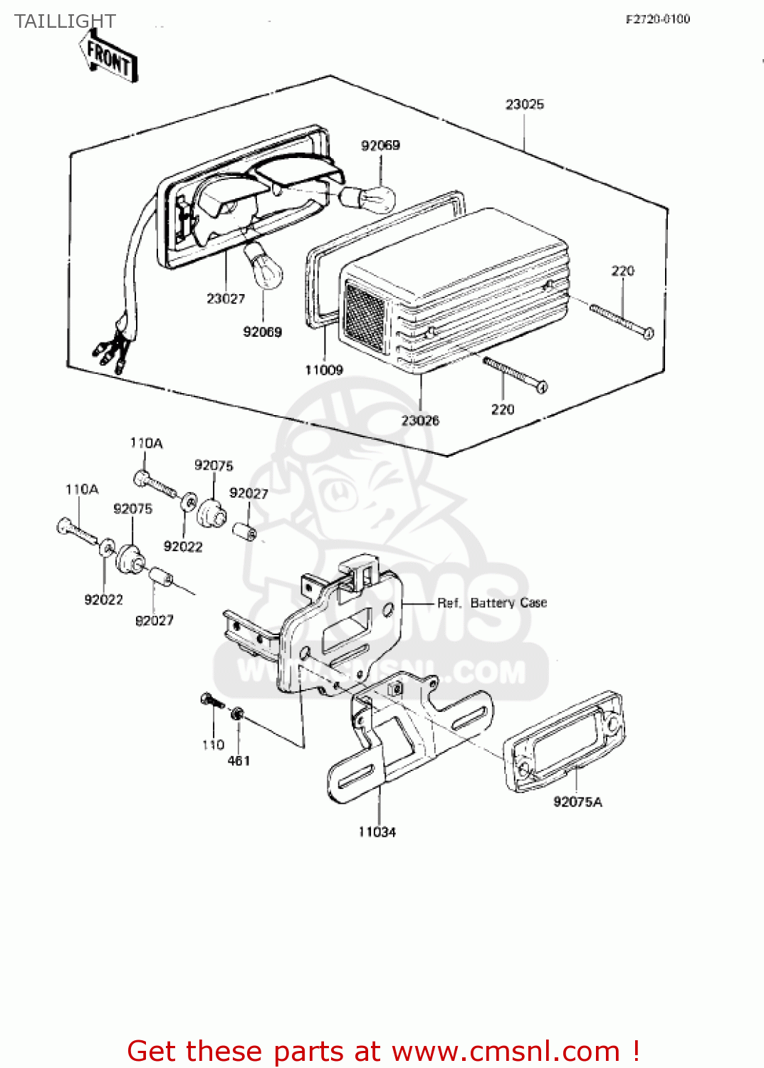 TAILLIGHT KZ750R1 GPZ 1982 USA CANADA